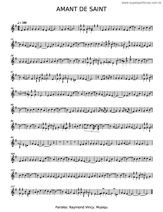 Partitura da música Mon Amant De Saint Jean – Émile Carrara v.7