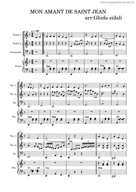 Partitura da música Mon Amant De Saint Jean v.10