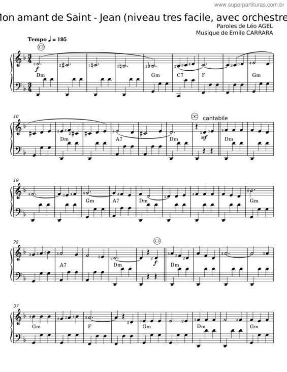 Partitura da música Mon Amant De Saint–Jean v.15