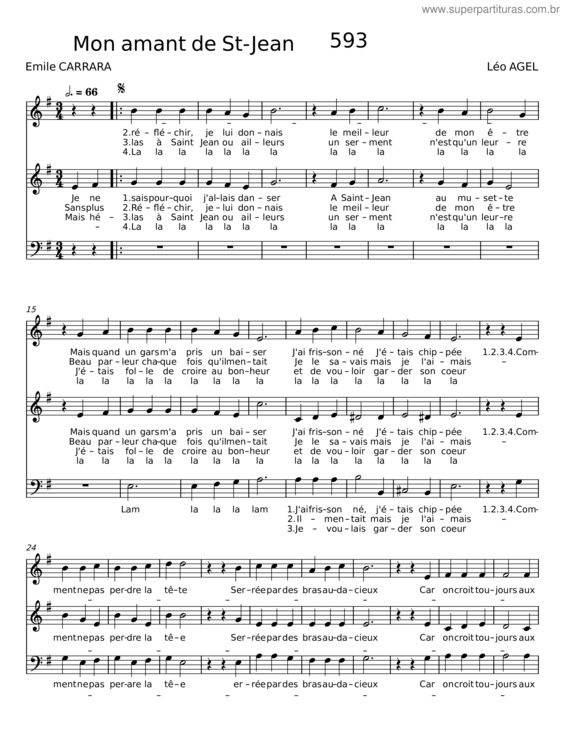 Partitura da música Mon Amant De St–Jean v.5