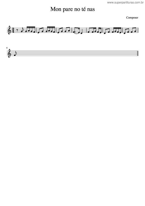 Partitura da música Mon Pare No Te Nas v.2
