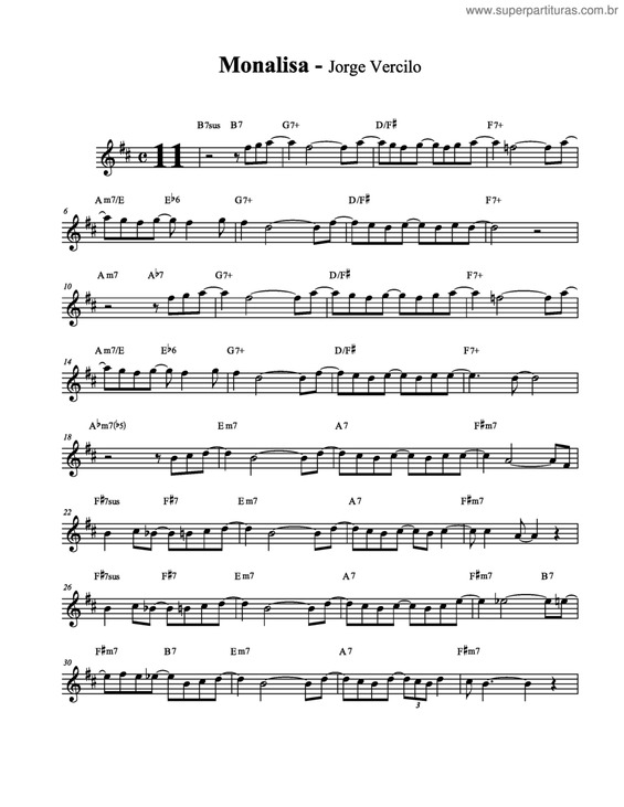 Partitura da música Monalisa v.2