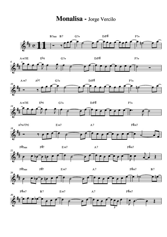 Partitura da música Monalisa v.3