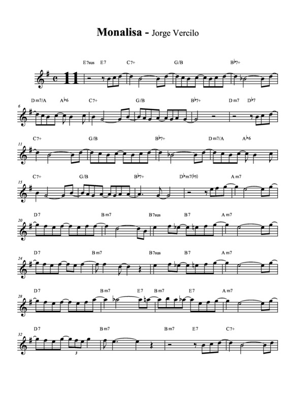 Partitura da música Monalisa v.4