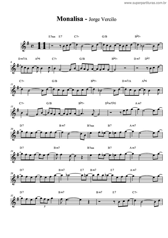 Partitura da música Monalisa v.6