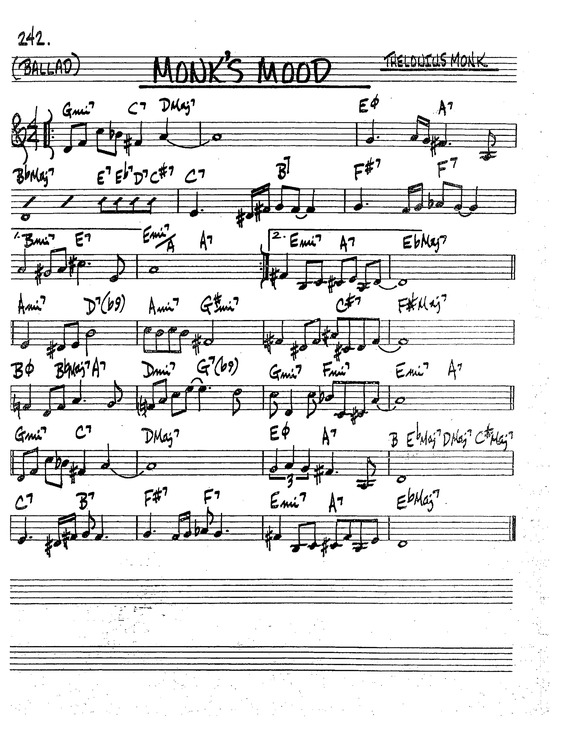 Partitura da música Monks Mood v.8