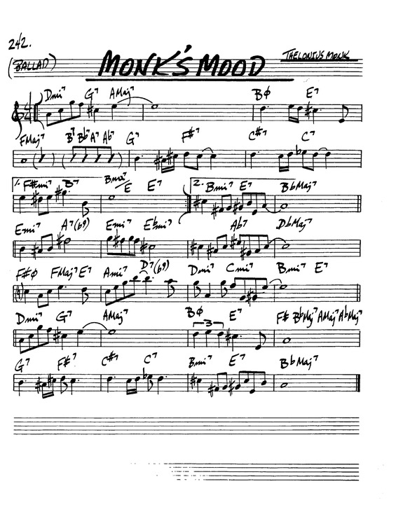Partitura da música Monks Mood
