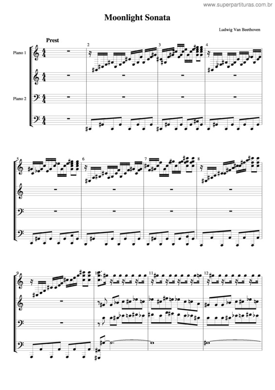 Partitura da música Monlight