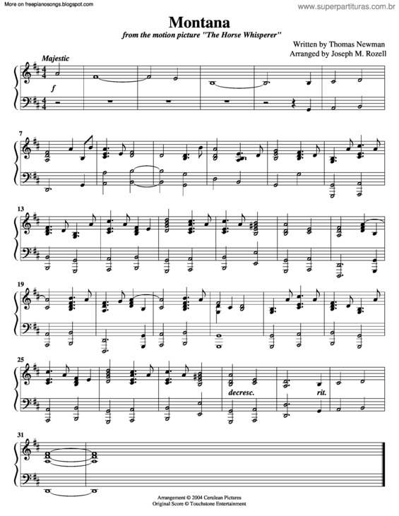 Partitura da música Montana (The Horsewisperer)