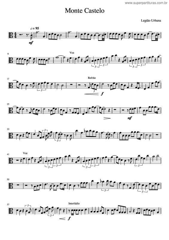 Partitura da música Monte Castelo – Viola Solo