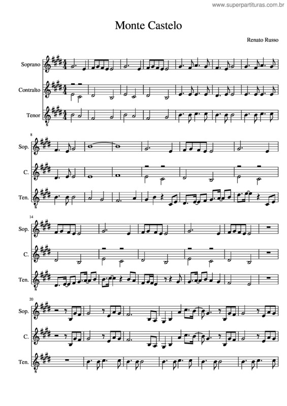 Partitura da música Monte Castelo v.10