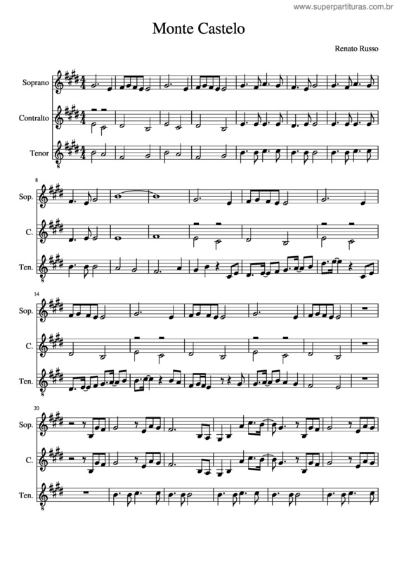 Partitura da música Monte Castelo v.9