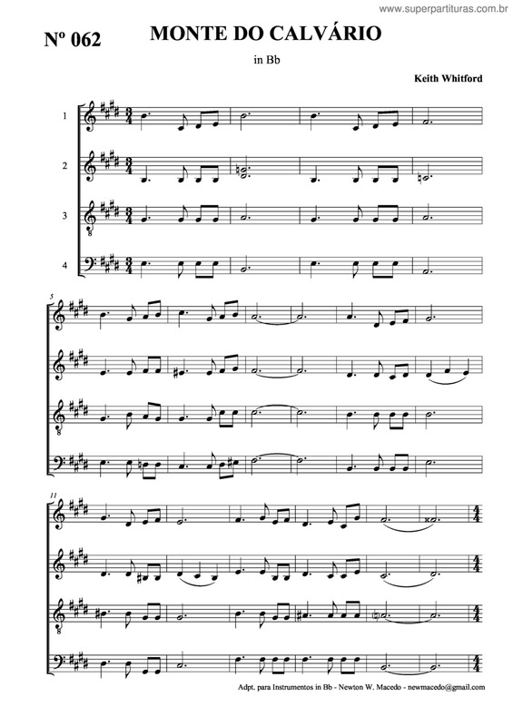 Partitura da música Monte Do Calvário v.2