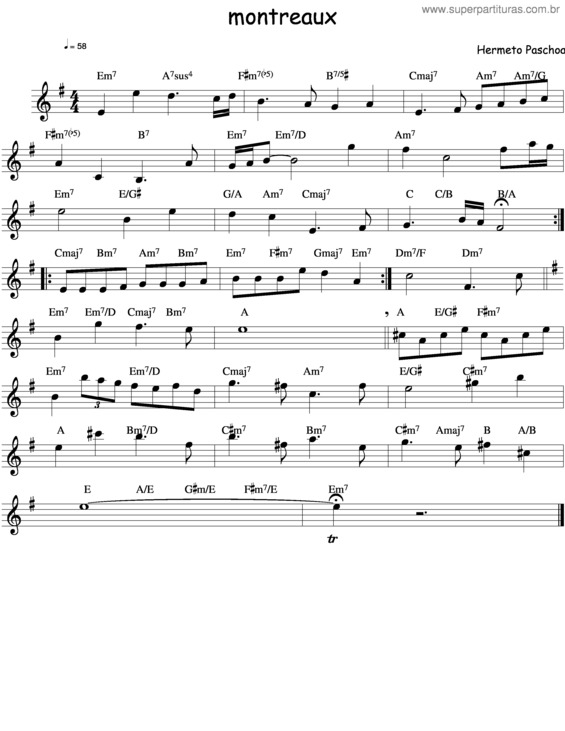 Partitura da música Montreaux