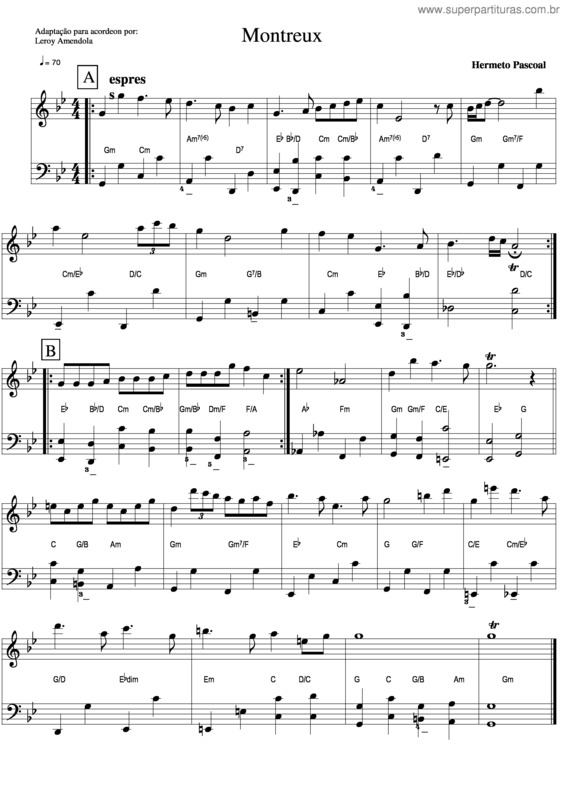 Partitura da música Montreux