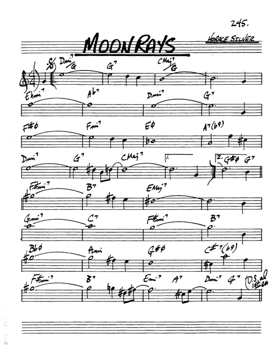 Partitura da música Moon Rays