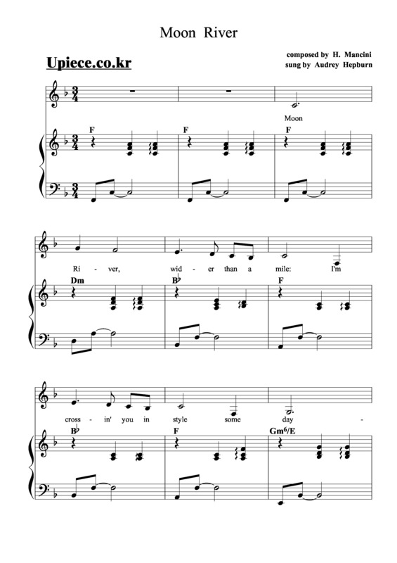 Partitura da música Moon River v.13