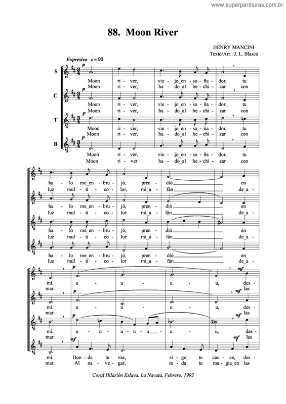 Partitura da música Moon River v.4