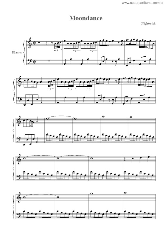 Partitura da música Moondance