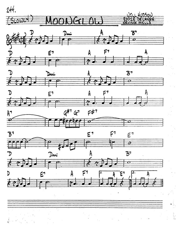 Partitura da música Moonglow v.2