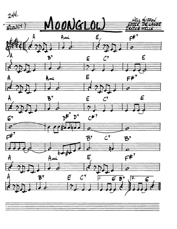 Partitura da música Moonglow