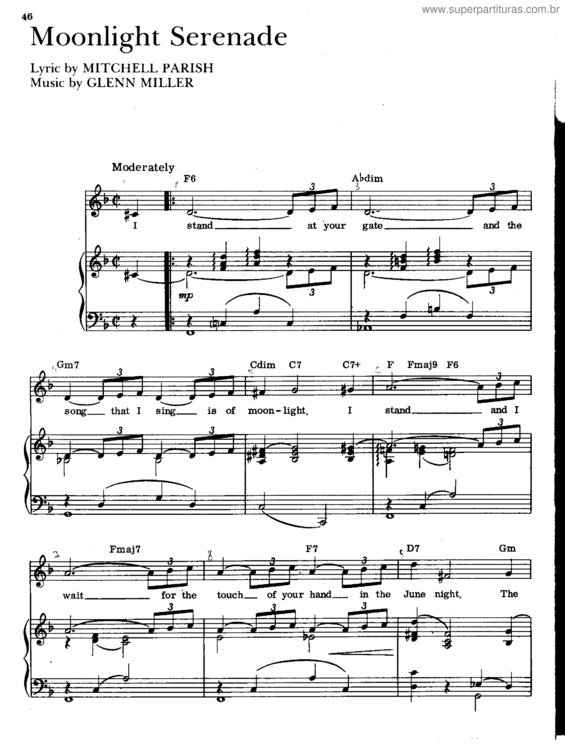Partitura da música Moonlight Serenade v.5