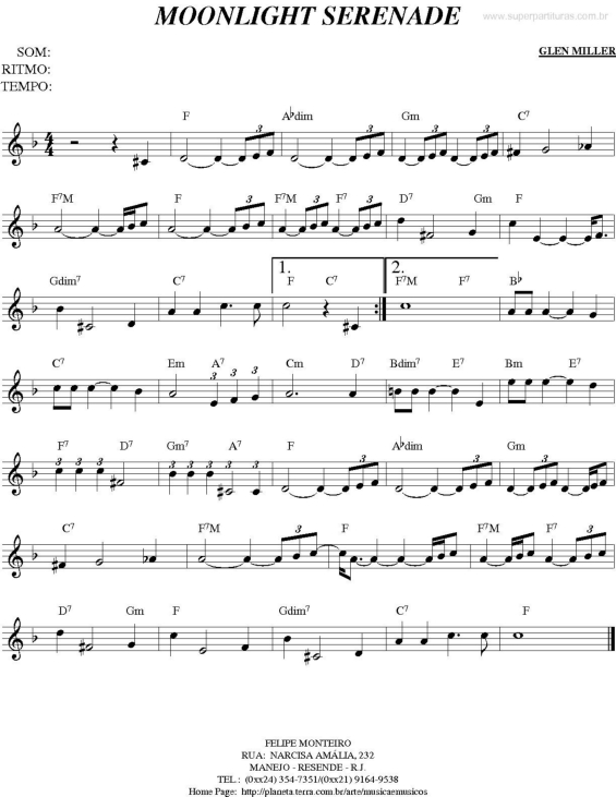 Partitura da música Moonlight Serenade