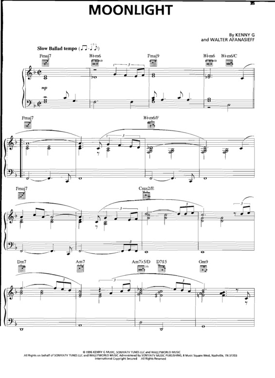 Partitura da música Moonlight