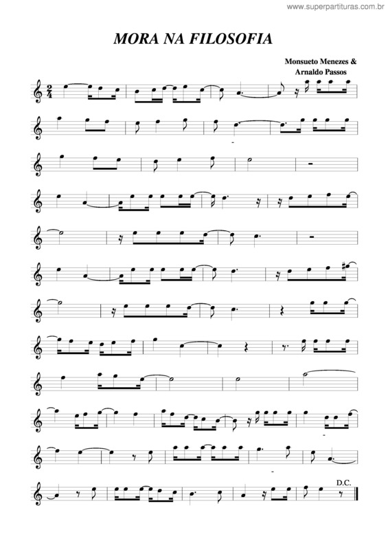 Partitura da música Mora Na Filosofia