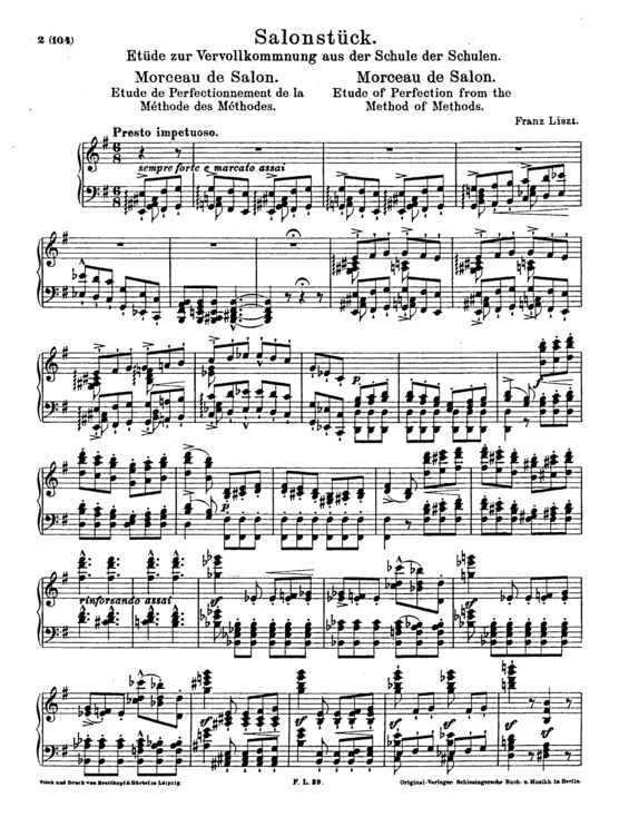 Partitura da música Morceau De Salon S.142