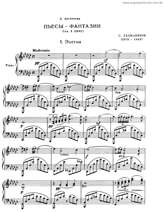 Partitura da música Morceaux de Fantaisie v.3