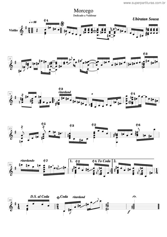 Partitura da música Morcego