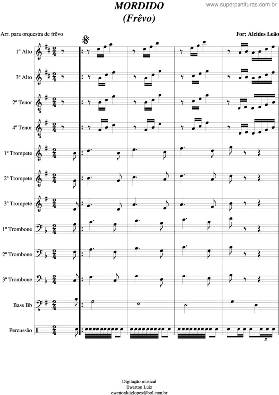 Partitura da música Mordido