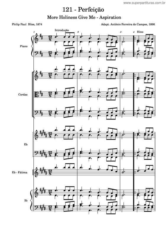 Partitura da música More Holiness Give Me – Aspiration – Nc–121 – Perfeição
