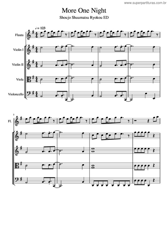 Partitura da música More One Night – Shoujo Shuumatsu Ryokou Ed