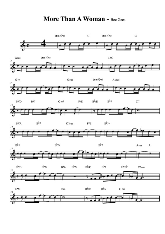 Partitura da música More Than a Woman v.2