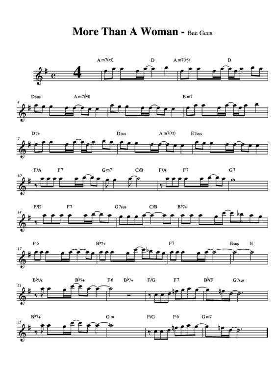 Partitura da música More Than a Woman v.3