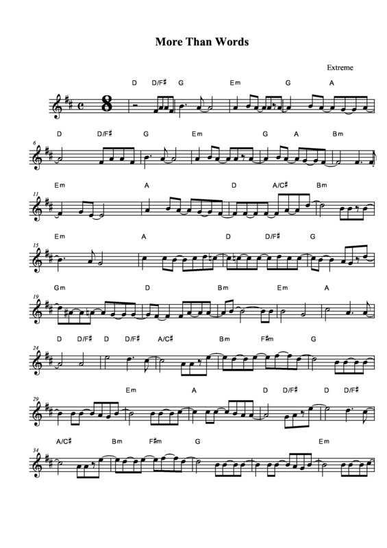 Partitura da música More than Words v.8