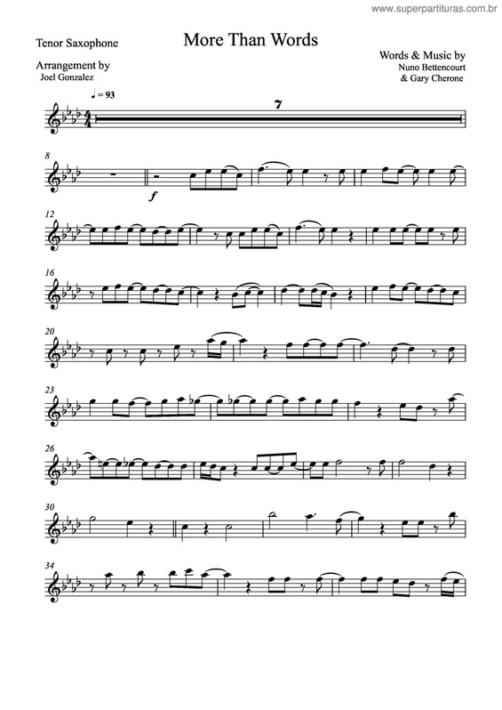 Partitura da música More Than Words v.9