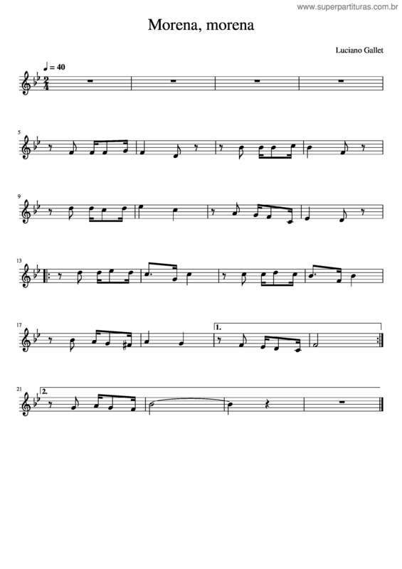 Partitura da música Morena,_Morena