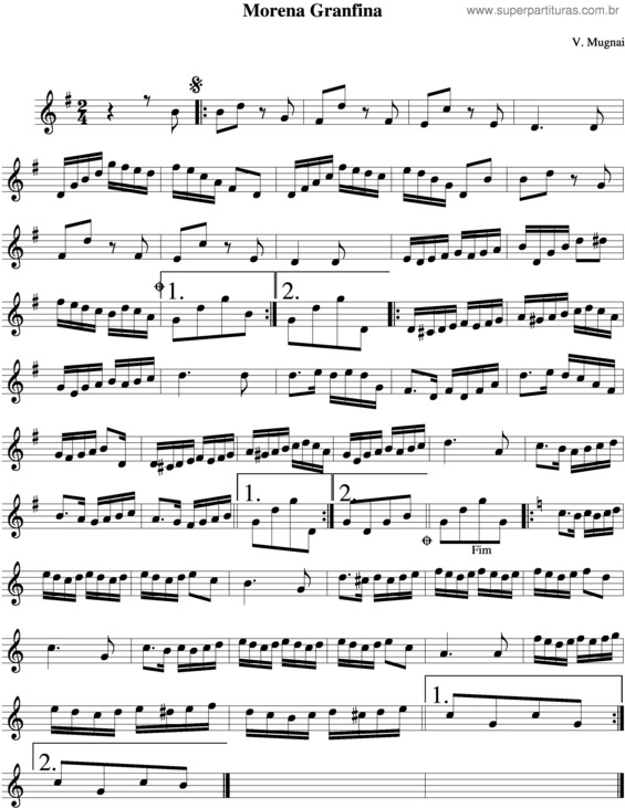 Partitura da música Morena Granfina