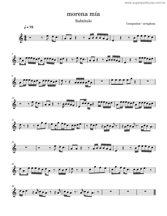 Partitura da música Morena Mía v.2