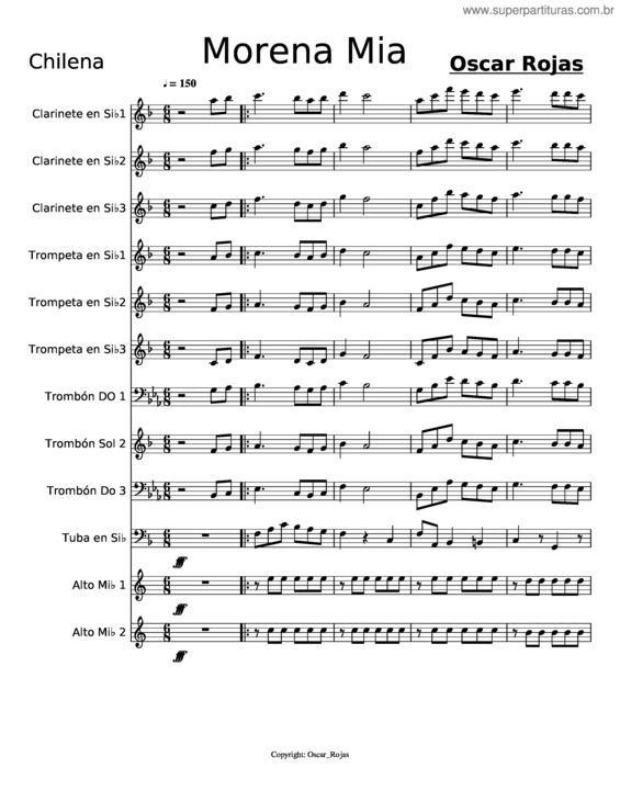 Partitura da música Morena Mia