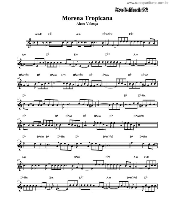 Partitura da música Morena Tropicana v.2