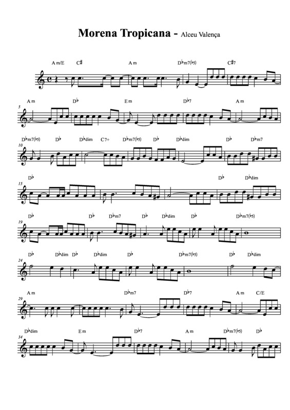 Partitura da música Morena Tropicana v.4