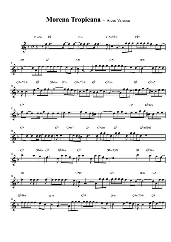 Partitura da música Morena Tropicana v.5