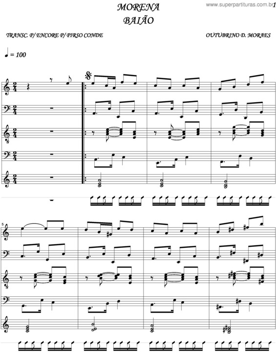Partitura da música Morena v.3