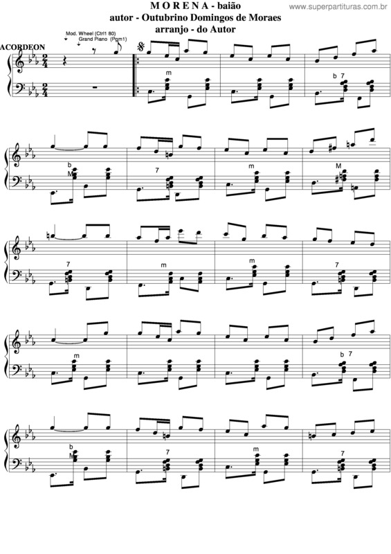 Partitura da música Morena v.6