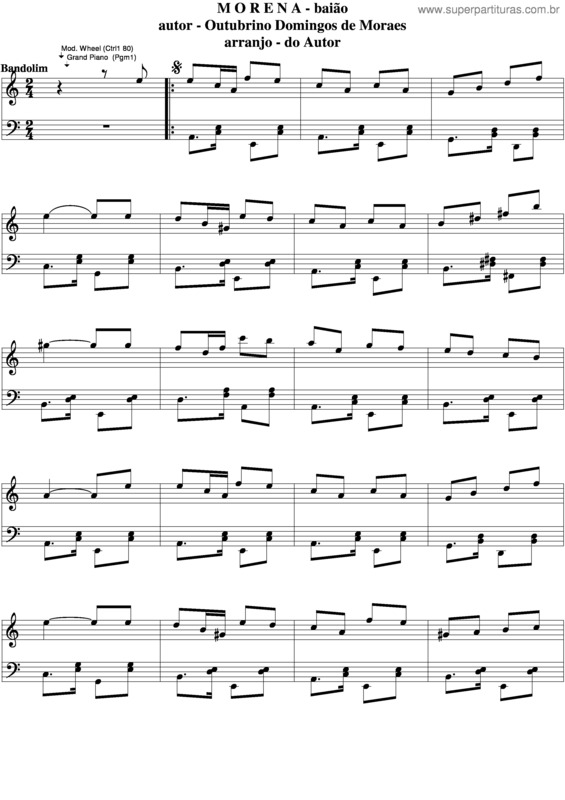 Partitura da música Morena v.8