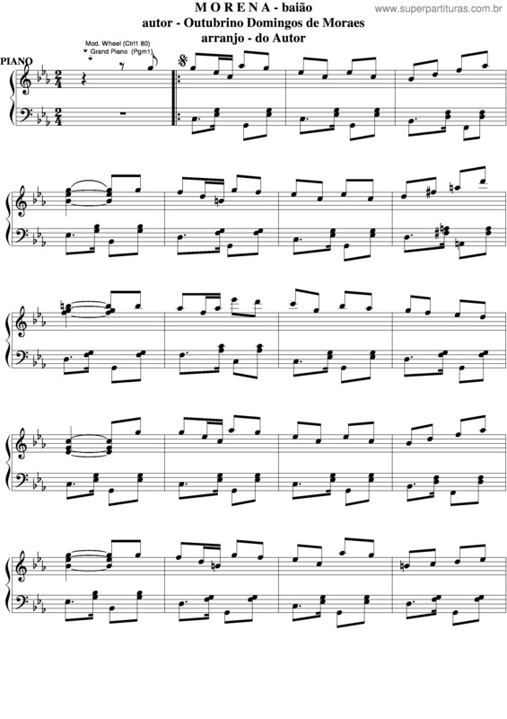 Partitura da música Morena v.9